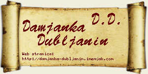 Damjanka Dubljanin vizit kartica